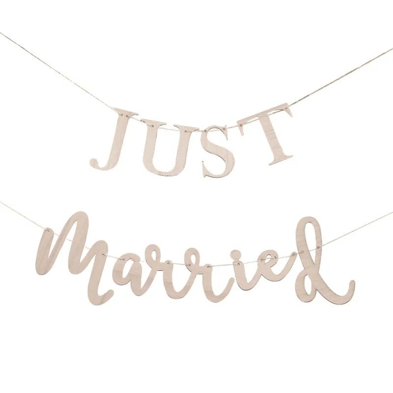 Γιρλάντα ξύλινη - Just Married 1.5m