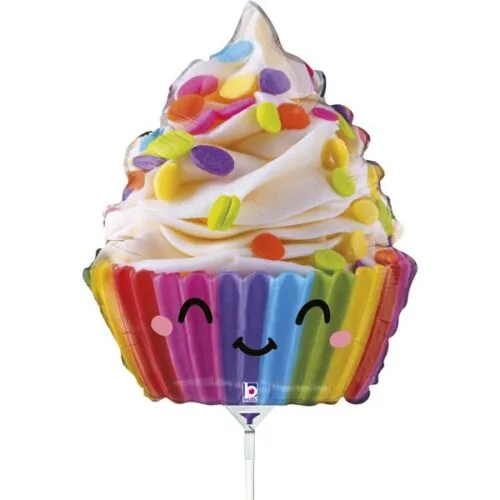 10" Mini Shape Μπαλόνι Χαμογελαστό Cupcake