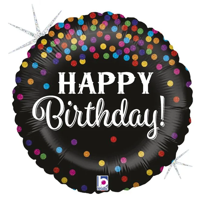 18" Μπαλόνι Glittering Birthday Confetti
