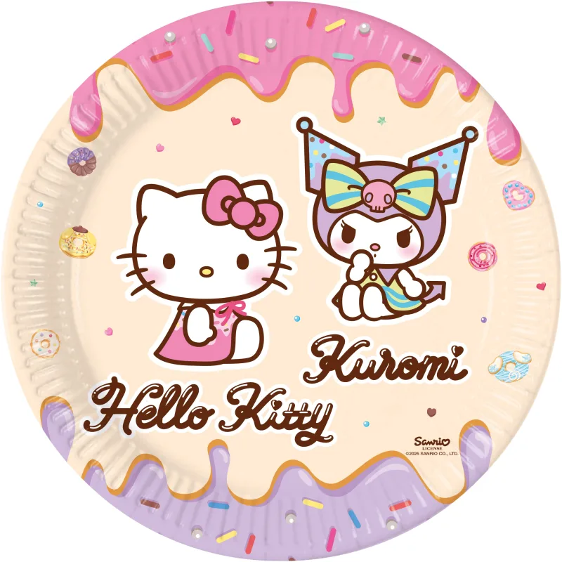 Πιάτα πάρτι Hello Kitty &amp; Kuromi (8 τεμ)