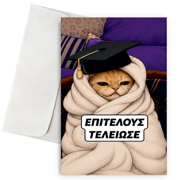 Ευχετήρια Κάρτα Αποφοίτησης – Επιτέλους Τελείωσε