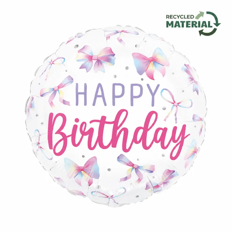 18'' Μπαλόνι με Φιόγκους - Happy Birthday