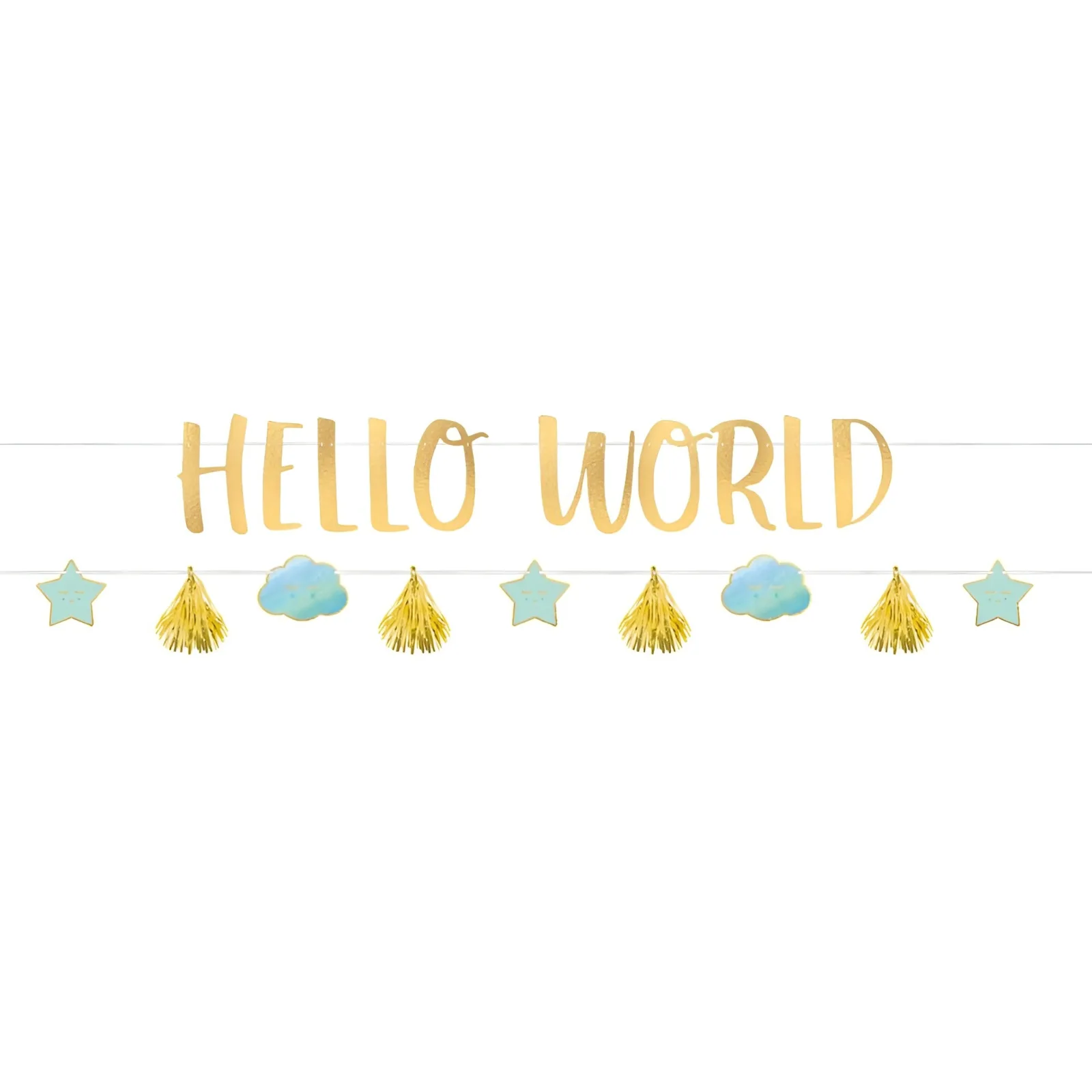 Γιρλάντα Baby Shower "Hello World" για αγοράκι