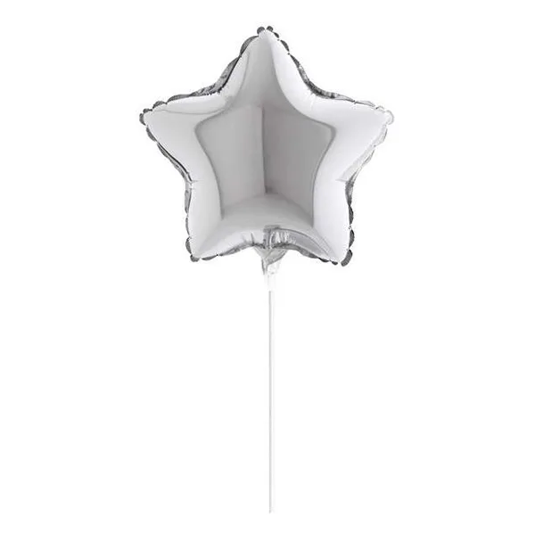 5″ Mini Shape μπαλόνι Ασημί Αστέρι (με βαλβίδα)