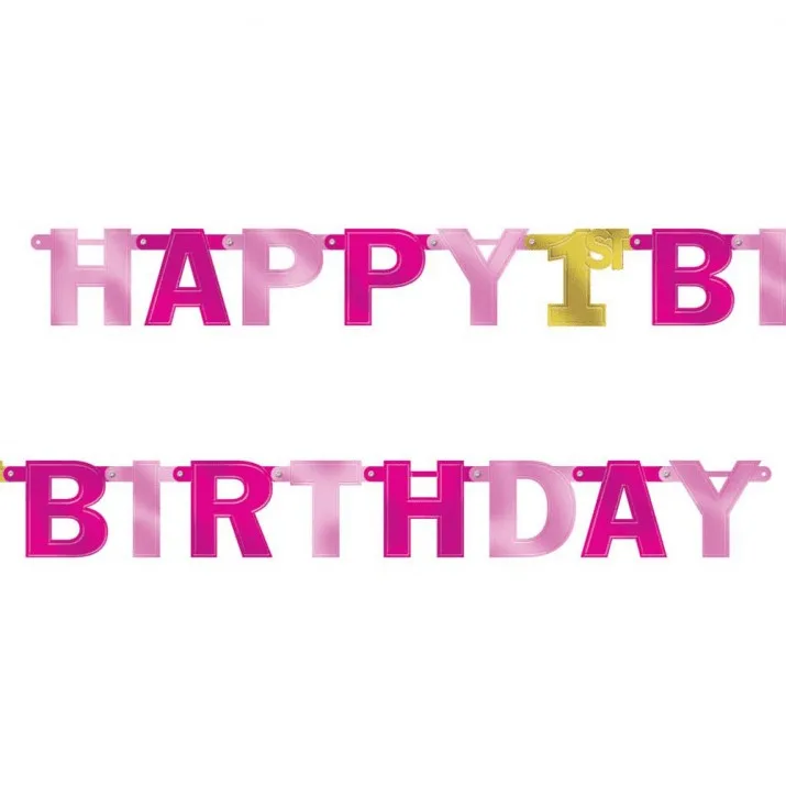 Μπάνερ Happy 1st Birthday κορίτσι (227cm)