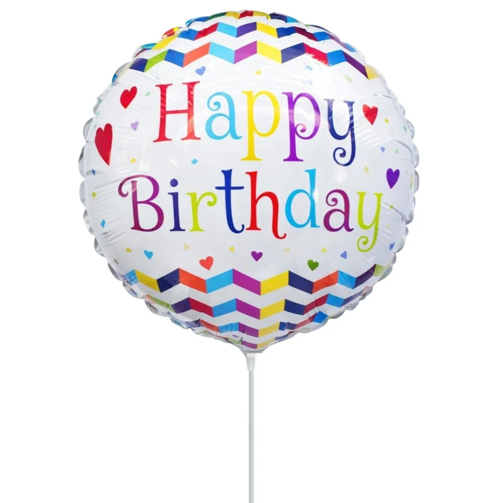 Mini Shape Μπαλόνι Happy Birthday άσπρο