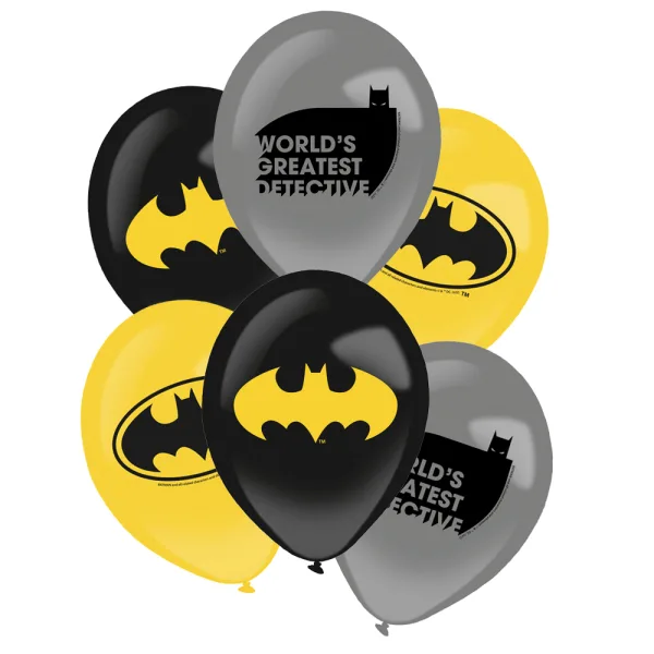 Λάτεξ Μπαλόνια Batman (6 τεμ)