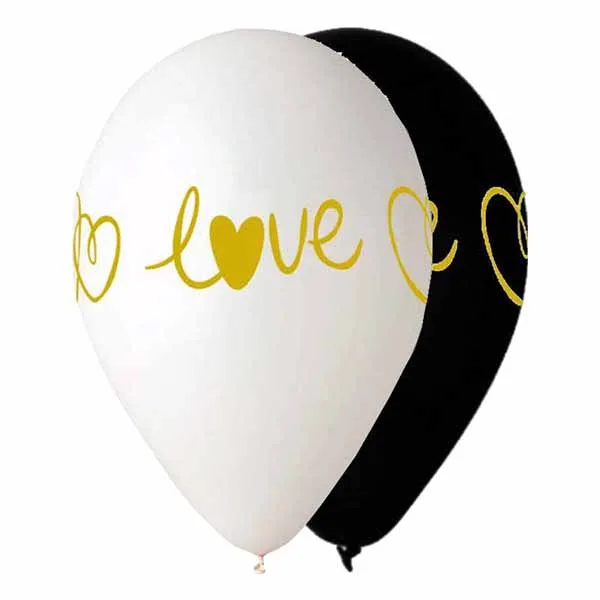 12" Μπαλόνι τυπωμένο χρυσό Love (25 τεμ)