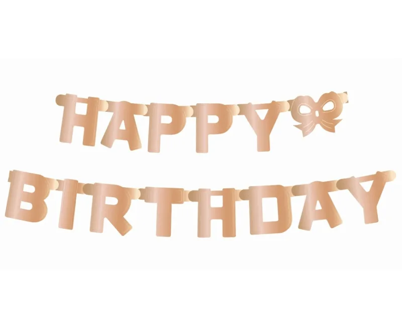 Γιρλάντα Happy Birthday Ροζ Χρυσό 160cm