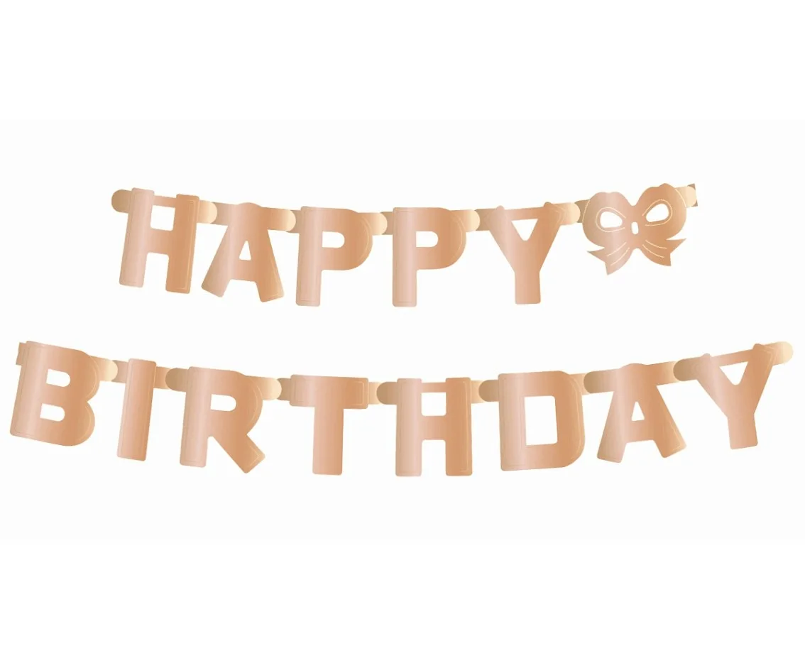 Γιρλάντα Happy Birthday Ροζ Χρυσό 160cm