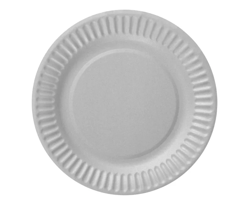 Ασημί χάρτινα πιάτα γλυκού (6 τεμ)