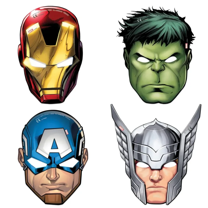 Χάρτινες Μάσκες Avengers (6 τεμ)