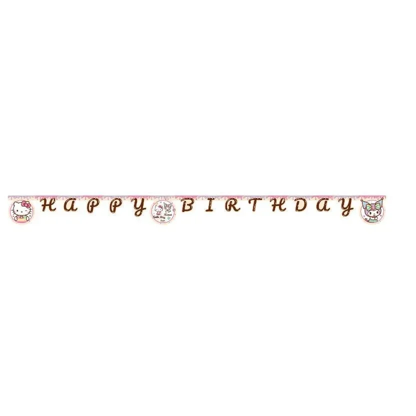 Γιρλάντα Happy Birthday - Hello Kitty &amp; Kuromi (200cm)