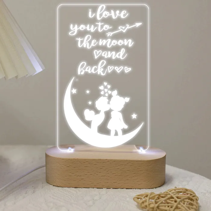 Φωτιστικό led &amp; plexiglass - Τo the Moon and Back