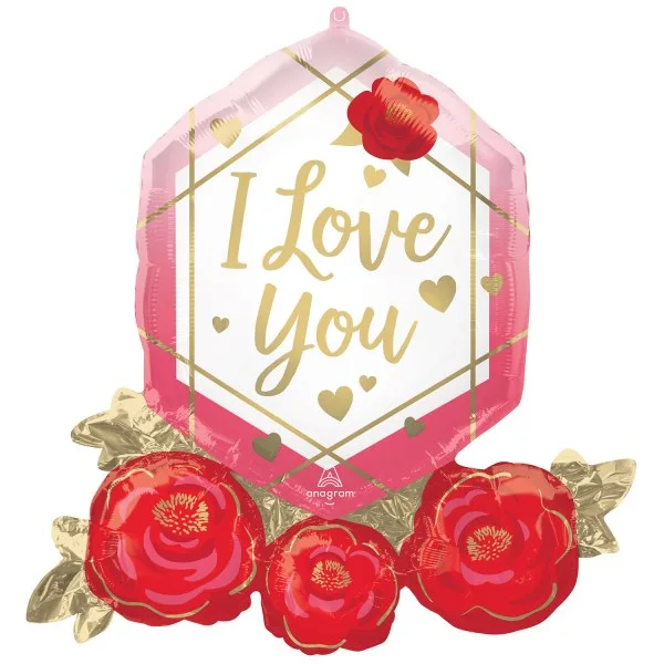 30" Μπαλόνι Love you Gem and roses