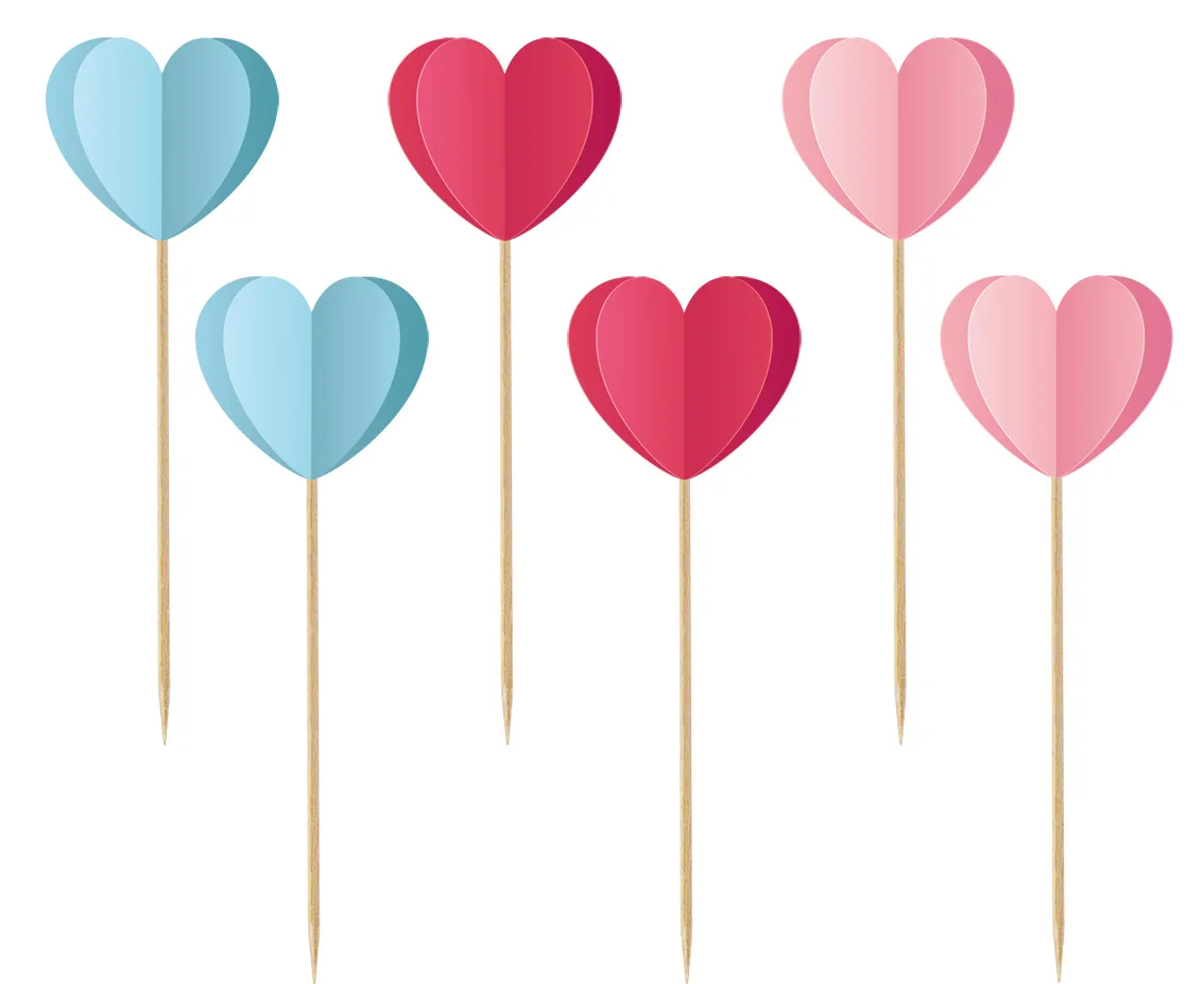 Οδοντογλυφίδες 3D Καρδιές "Love is in the air"