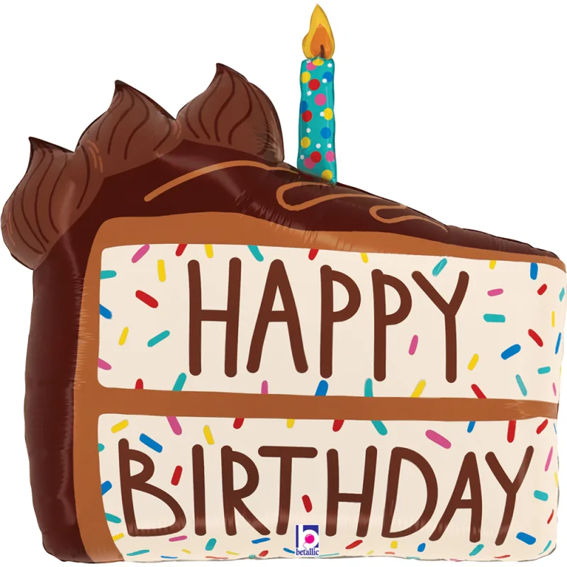 28" Μπαλόνι κομμάτι Τούρτας 'Happy Birthday'