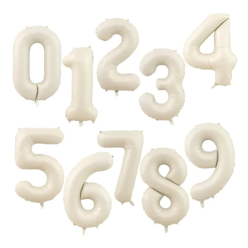 Μπαλόνια Αριθμοί Μπεζ 86 cm – 34″