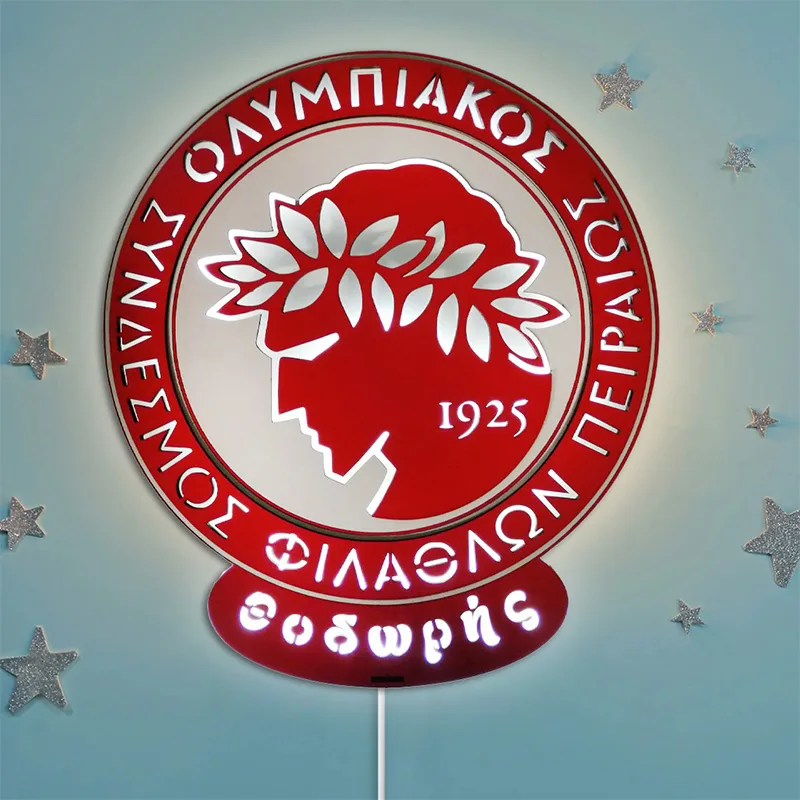 Ξύλινο Φωτιστικό - Ολυμπιακός