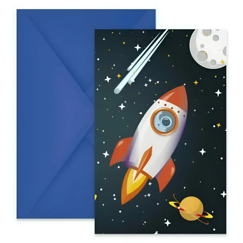Προσκλήσεις Space Party 6 τεμ)
