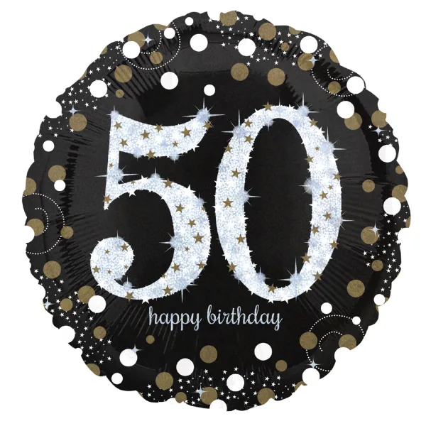 18" Μπαλόνι 50th Happy Birthday holographic
