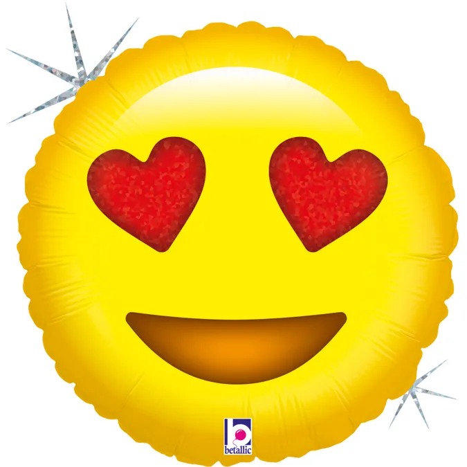 Μπαλόνι Emoji Καρδούλες Holographic