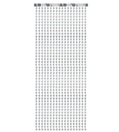Διακοσμητική Κουρτίνα με ασημί Αστέρια (245x100cm)