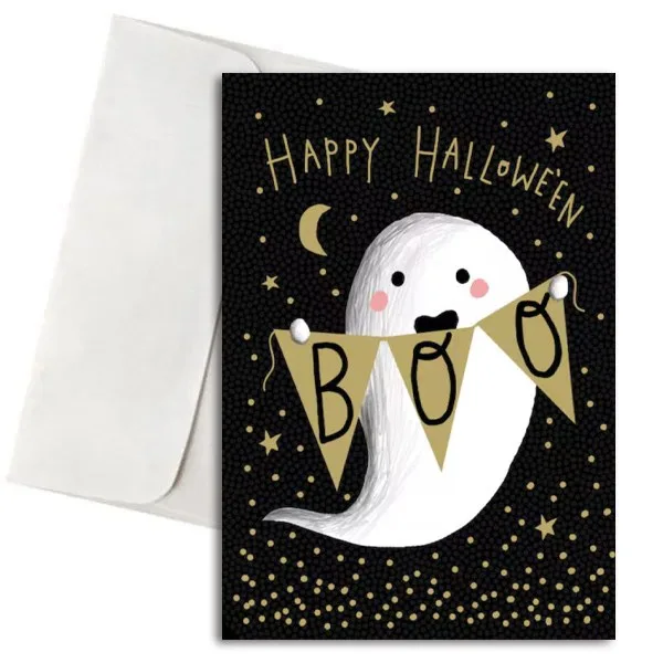 Ευχετήρια Κάρτα Halloween - BOO