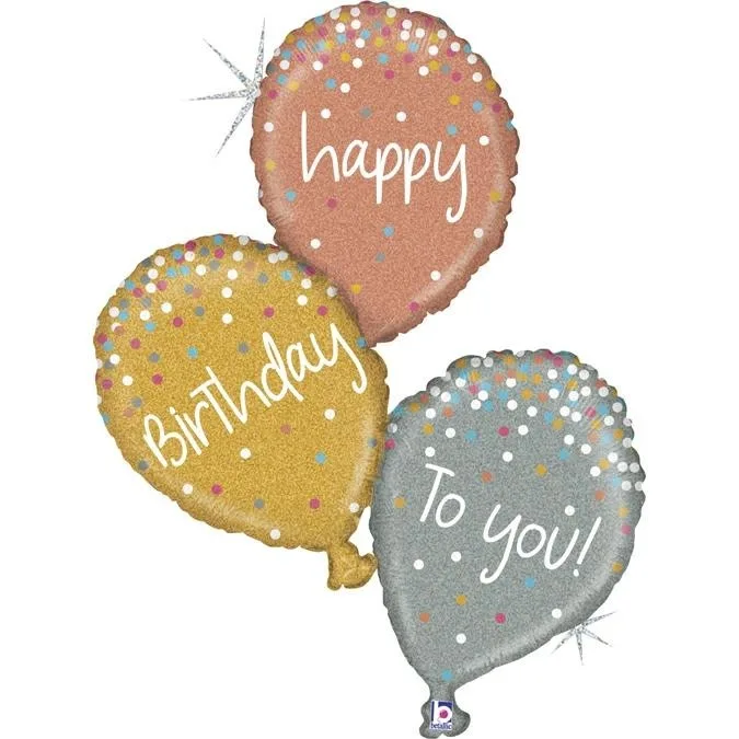 40" Μπαλόνι γενεθλίων τριπλό Birthday Balloons