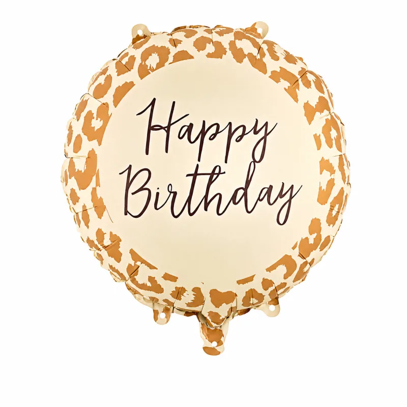 18" Μπαλόνι Foil - Happy Birthday Λεοπάρ