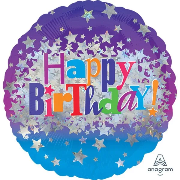 18" Μπαλόνι Happy Birthday Bright Stars