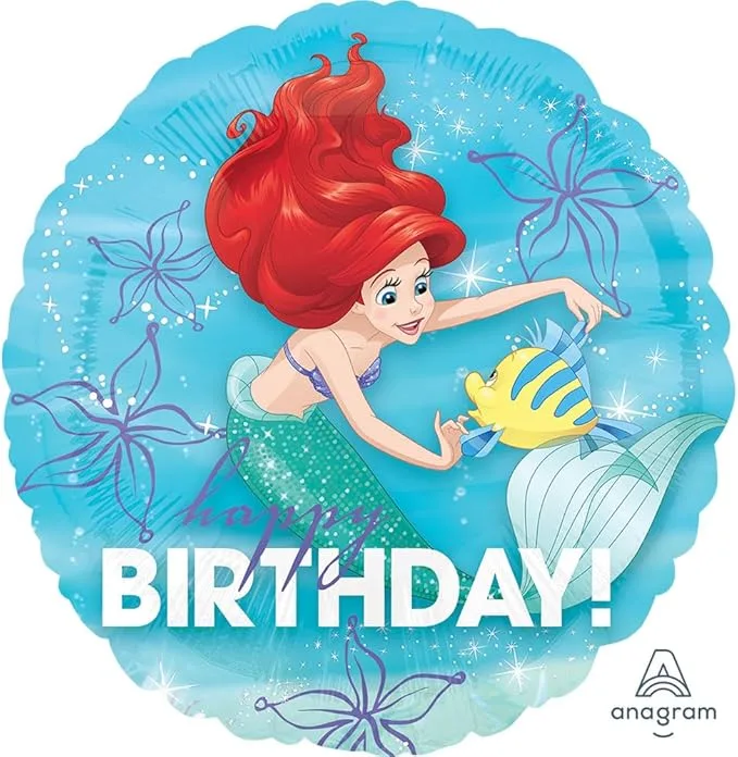 18'' Μπαλόνι Γοργόνα Άριελ - Happy Birthday