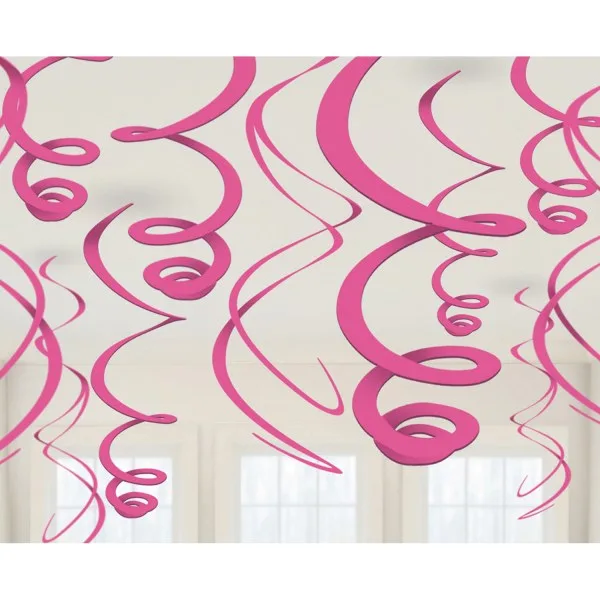 Swirl Διακοσμητικά Oροφής Ροζ (12 τεμ)