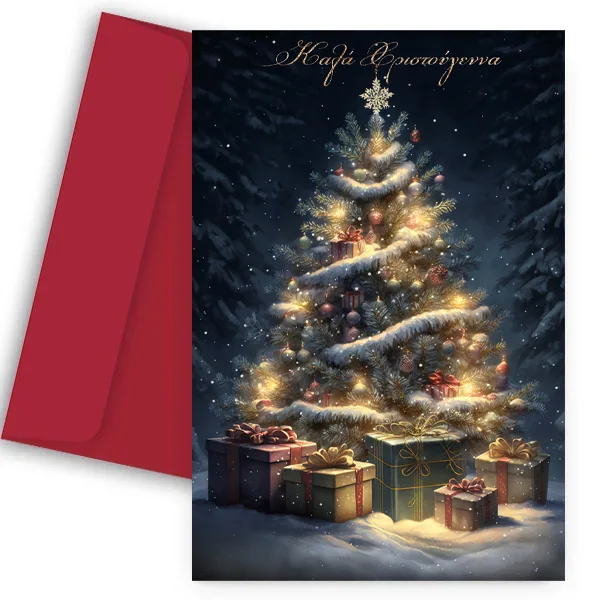 Χριστουγεννιάτικη Κάρτα - Christmas Tree & Gifts