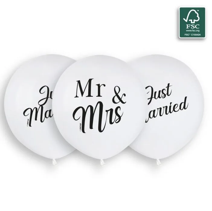 19" Μπαλόνια Just Married - Mr &amp; Mrs