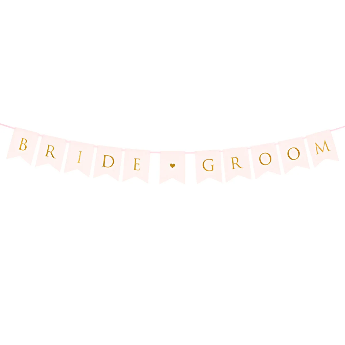 Διακοσμητικό μπάνερ ροζ "Bride - Groom"
