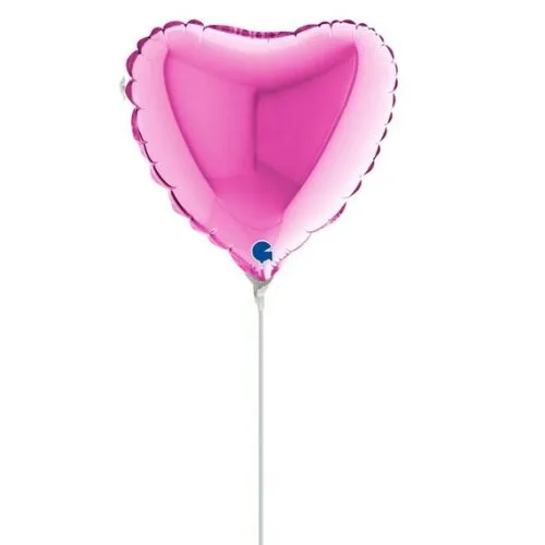 9" Mini Shape μπαλόνι Φούξια Καρδιά