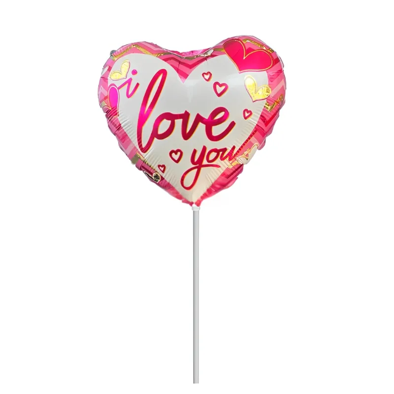 10” Mini Shape Μπαλόνι Καρδιά ροζ I Love you