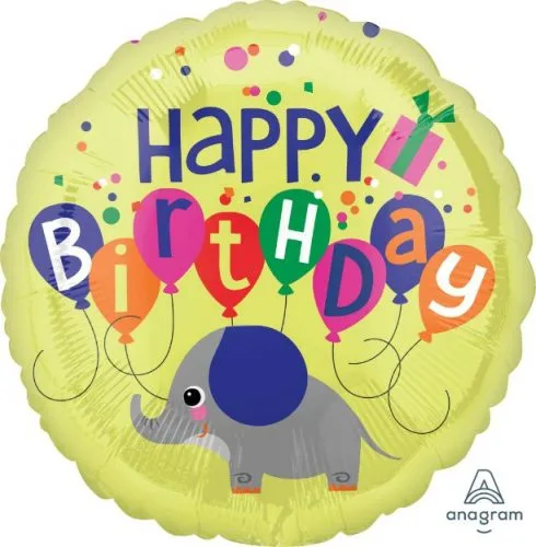 18" Μπαλόνι Ελεφαντάκι Happy Birthday