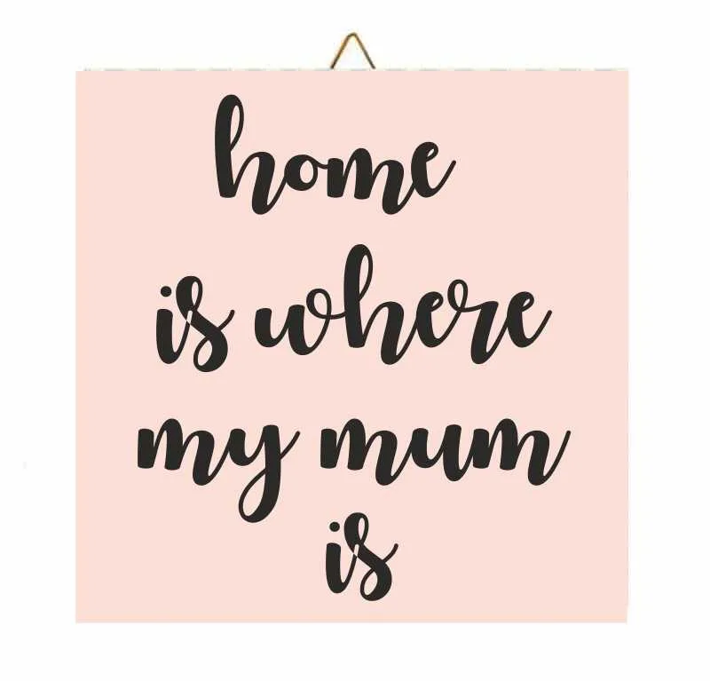 Ξύλινο καδράκι "Home Is"