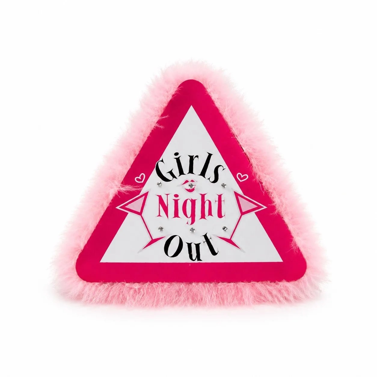 Πινακίδα "Girls Night Out" με φωτάκι &amp; πούπουλα