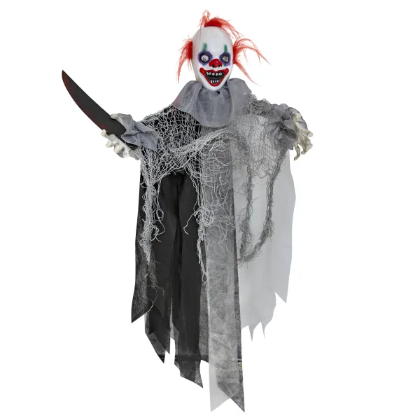 Animatronic Φιγούρα Halloween - Κρεμαστός Κλόουν με φως και ήχο 60cm
