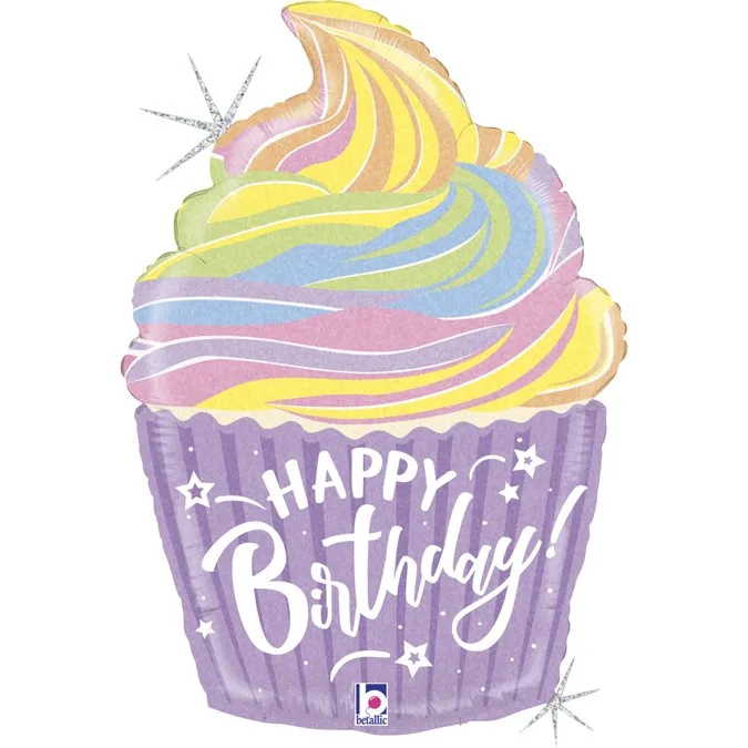 27" Μπαλόνι παστέλ Birthday Cupcake
