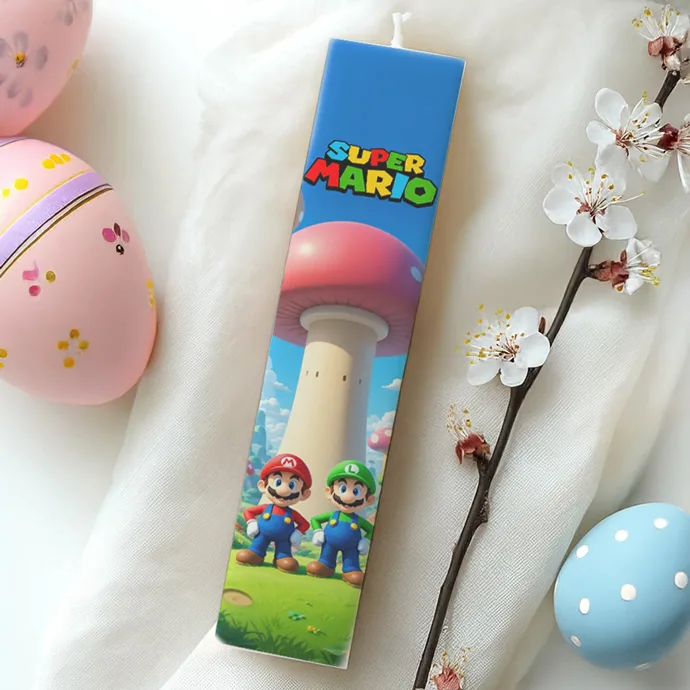 Λαμπάδα Super Mario Τυπωμένη