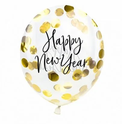 Σετ μπαλόνια Happy New Year με κομφετί (3 τεμ)
