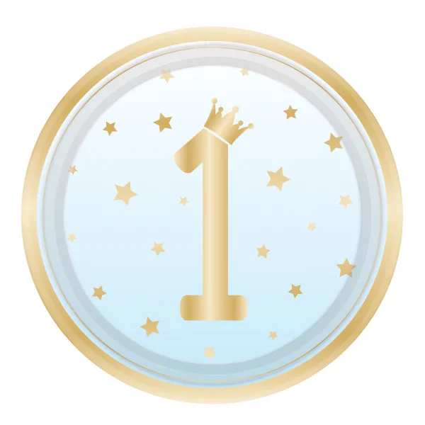 Πιάτα φαγητού 1st Birthday μπλε (8 τεμ)