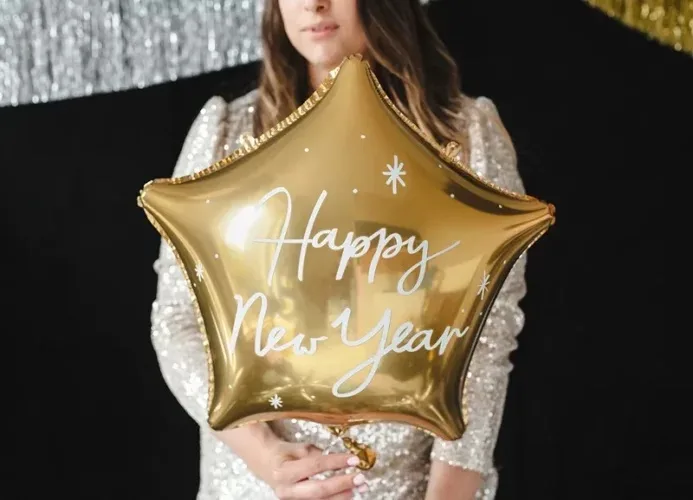 19" Μπαλόνι χρυσό Aστέρι Happy New Year