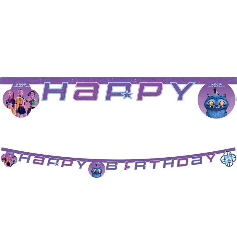 Γιρλάντα Happy Birthday - K-Pop Demon Hunters (200cm)