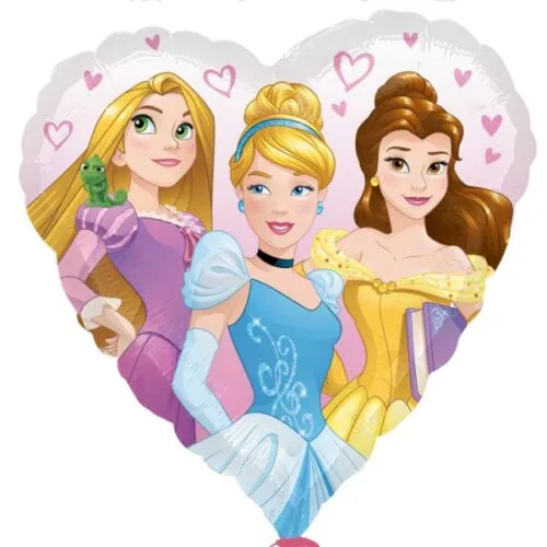 17'' Μπαλόνι Καρδιά 2 όψεων - Πριγκίπισσες Disney
