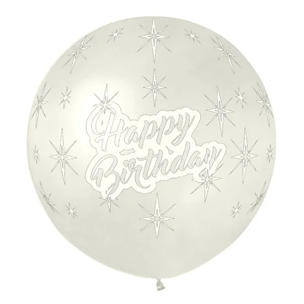 31" Μπαλόνι Τυπωμένο Happy Birthday με αστέρια